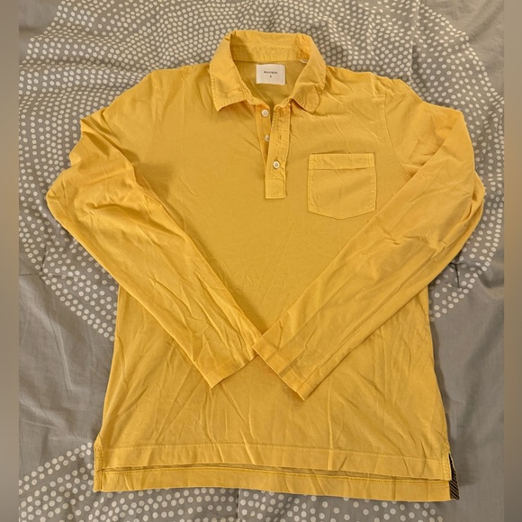 Billy Reid Long-sleeve Pensacola Polo - Yellow - Size Small - Picture 2 of 5